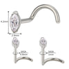 Wholesale ASTM F136 Titanium Marquise CZ Nose Stud