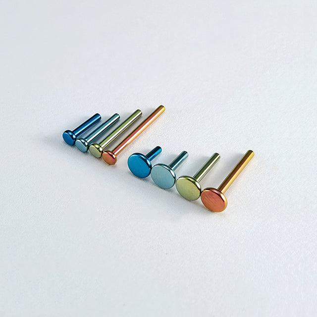 F136 Titanium 14G Flat Back Disc Post–Piercing Base for Ear&Cartilage