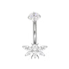 Implant-Grade Titanium Belly Button Ring with Bee Design & Push-Fit Top