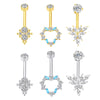 Titanium CZ Belly Button Ring – Sparkling Navel Piercing Jewelry