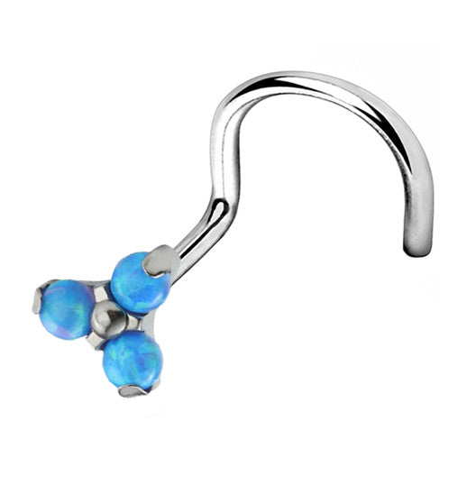 Medical Grade Titanium Nose Studs – Fire Top Opal & CZ Set