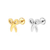 Titanium 3D Scissor Lip Stud – Hypoallergenic 16G Piercing Jewelry