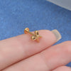 Titanium 3D Scissor Lip Stud – Hypoallergenic 16G Piercing Jewelry