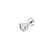 14K Gold Minimalist 3D Heart Ball Labret Stud – Internally Threaded Lip Piercing Jewelry