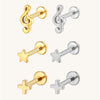 14K Solid Gold Minimalist Piercing Stud Dainty Helix/Cartilage Earring