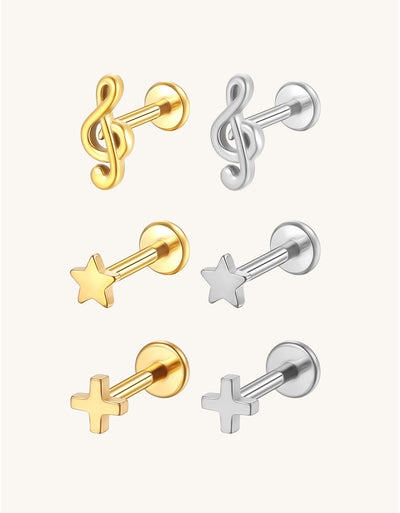 14K Solid Gold Minimalist Piercing Stud Dainty Helix/Cartilage Earring