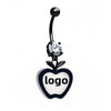 F136 Titanium Personalized Logo Belly Ring with Glow Effect
