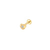 Titanium Lip Labret – Heart Striped Disc with Prong-Set Lab-Grown Diamond