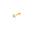 Titanium Lip Labret – Plum Blossom Design with Prong-Set Lab-Grown Diamond