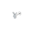 Titanium Bunny CZ Lip Stud 15 White Crystals Hypoallergenic 16G Piercing Jewelry