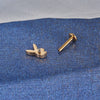Titanium Bunny CZ Lip Stud 15 White Crystals Hypoallergenic 16G Piercing Jewelry