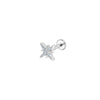 Titanium 8 Point Star Lip Stud 9 CZ Stones, Hypoallergenic 16G Piercing Jewelry