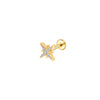 Titanium 8 Point Star Lip Stud 9 CZ Stones, Hypoallergenic 16G Piercing Jewelry