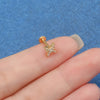 Titanium 8 Point Star Lip Stud 9 CZ Stones, Hypoallergenic 16G Piercing Jewelry