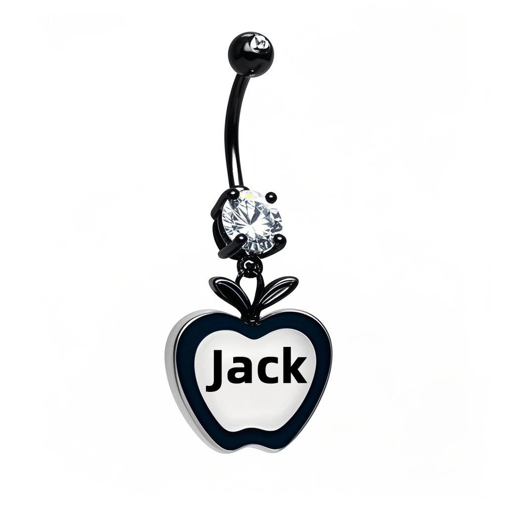 F136 Titanium Personalized Logo Belly Ring with Glow Effect