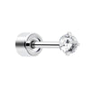 14K White Gold MultiGem Piercing Stud Colorful Cartilage/Helix Earring