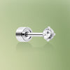 14K White Gold MultiGem Piercing Stud Colorful Cartilage/Helix Earring