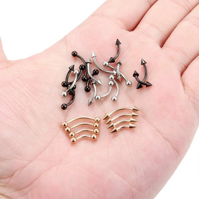 316L Stainless Steel Tongue, Ear, Nose, Lip, Belly & Eyebrow Rings – Body Piercing Jewelry