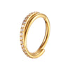 F136 Titanium Cross Inlaid Cubic Zirconia Hoop Earrings Body Piercing Jewelry