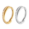 F136 Titanium Cross Inlaid Cubic Zirconia Hoop Earrings Body Piercing Jewelry