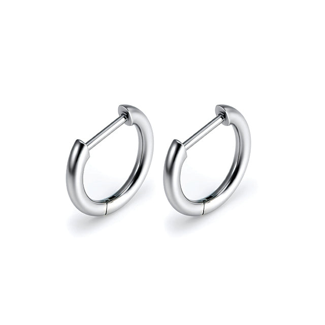 F136 Titanium D-Shaped Straight Bar Earring – Hypoallergenic Minimal Design