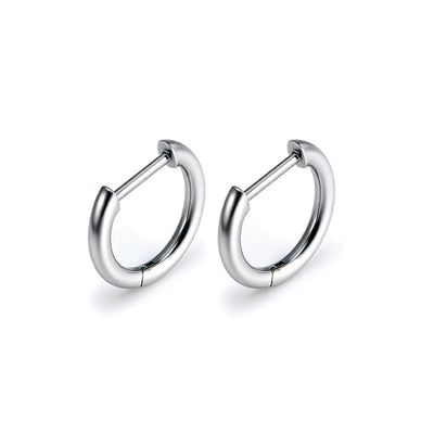 F136 Titanium D-Shaped Straight Bar Earring – Hypoallergenic Minimal Design
