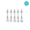 F136 Titanium Devil Spike Earrings with Star,Teardrop,Heart & Geometric Pendants