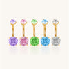 Fashion Rose Cut  Moissanite Titanium Belly Button Ring Body Piercing Jewelry Wholesale