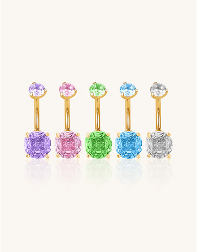 Fashion Rose Cut  Moissanite Titanium Belly Button Ring Body Piercing Jewelry Wholesale