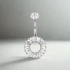 Titanium Internally Threaded Asscher-Cut CZ Navel Ring