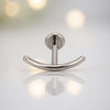 316L Stainless Steel Internally Threaded Curved Labret Barbell for Helix, Lip, Nose Piercing