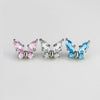 F136 Titanium Butterfly CZ Stud Head – Internally Threaded Flat Back Piercing Jewelry