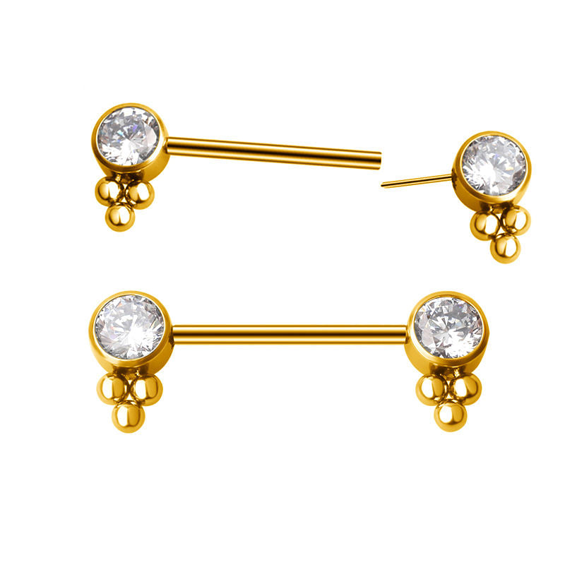 ASTM F136 Titanium Nipple Barbell–Hypoallergenic Piercing Jewelry for Women