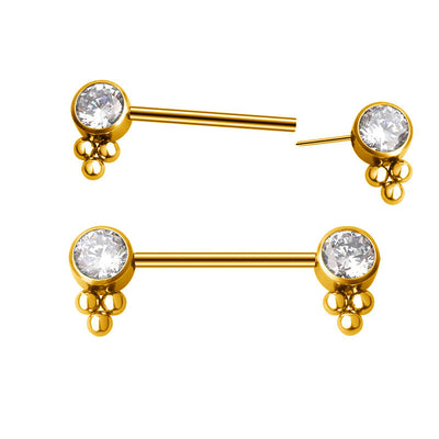 ASTM F136 Titanium Nipple Barbell–Hypoallergenic Piercing Jewelry for Women