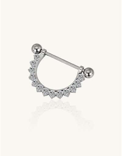 Titanium CZ Paved Linked Dangle