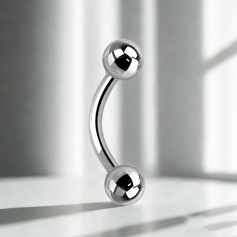 Curved Barbell with Ball Ends–Eyebrow Piercing Jewelry