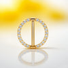 Sexy CZ Segment Nipple Ring–Implant Grade G23 Titanium Fashion Body Jewelry