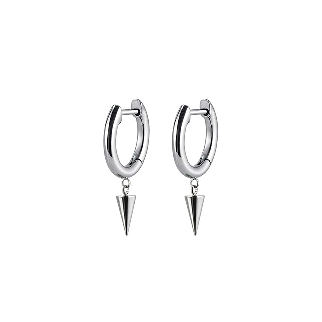 F136 Titanium D-Shaped Punk Spike Hoop–Straight Bar Hypoallergenic Earring for Cartilage,Helix or Lobe