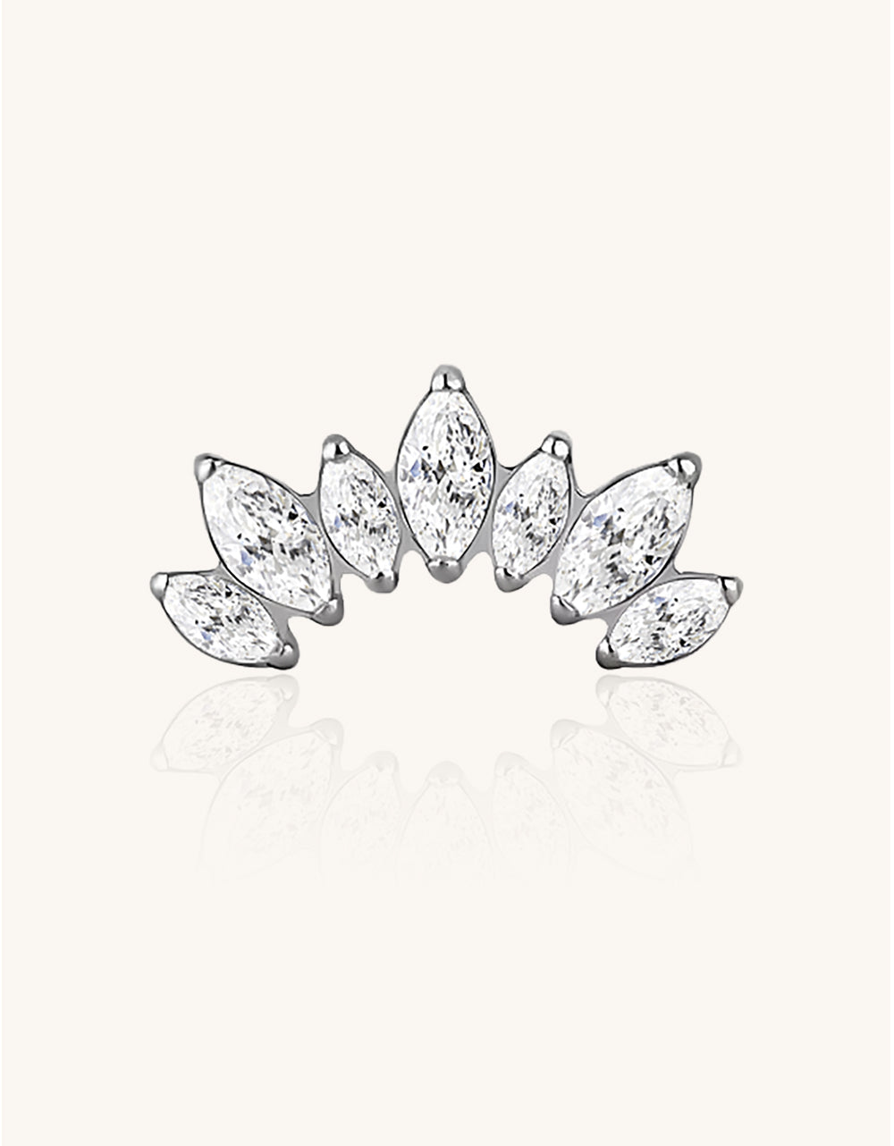 Titanium Push In 7 Prong Set Marquise