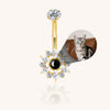 Sunflower Belly Button Ring Custom Pet Photo Micro Projection Piercing Jewelry