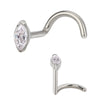 Wholesale ASTM F136 Titanium Marquise CZ Nose Stud