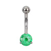 Titanium Belly Button Ring with Prong-Set CZ – Hypoallergenic Navel Jewelry