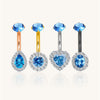 Luxury Moissanite Navel Ring With F136 Titanium Surgical Steel Belly Piercing Jewelry