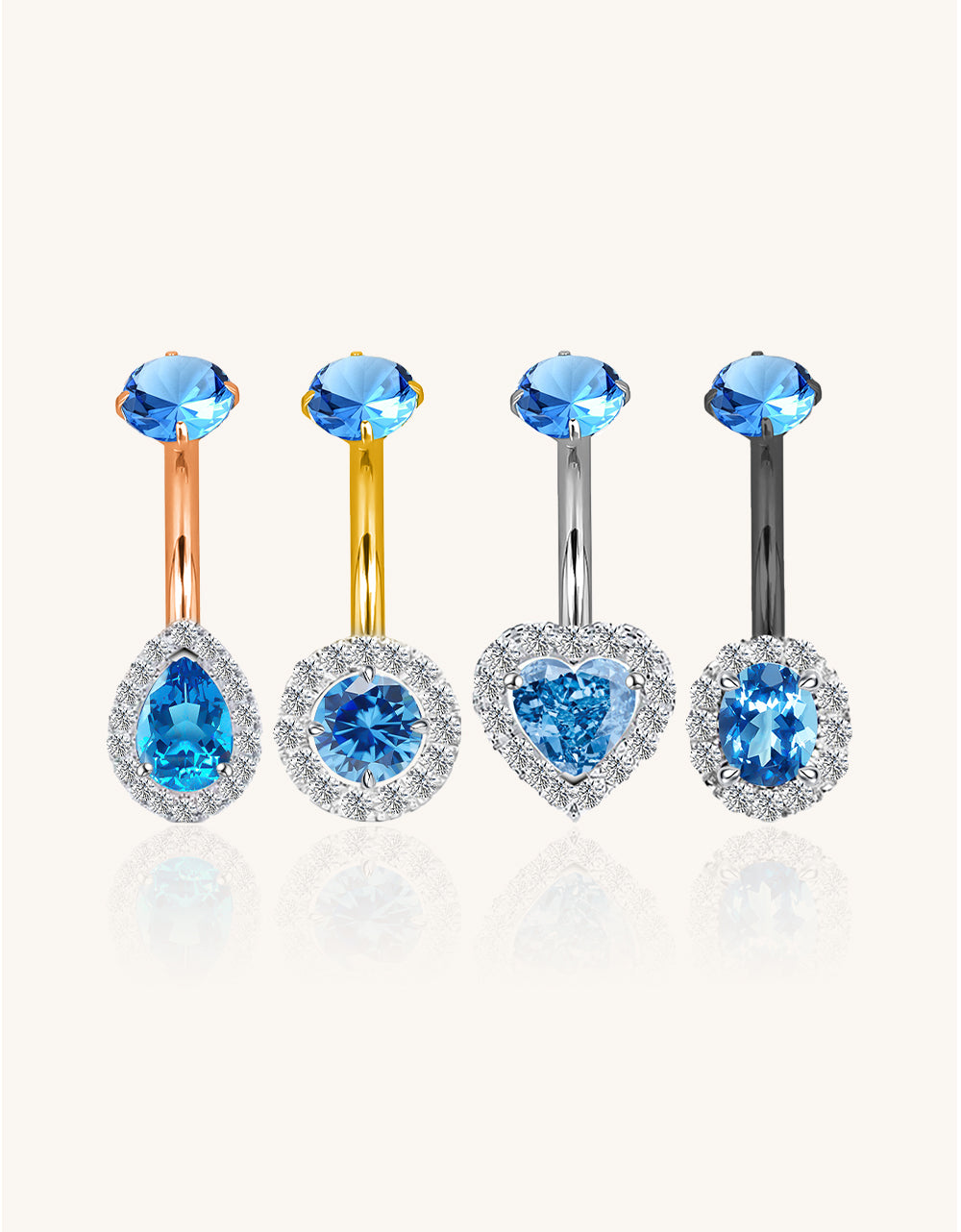 Luxury Moissanite Navel Ring With F136 Titanium Surgical Steel Belly Piercing Jewelry