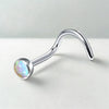 Internally Threaded Titanium Nose Piercing – Bezel Gem Set