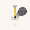 Butterfly Belly Button Ring with CZ Crystal Micro Projection “I Love You” in 100 Languages Piercing Jewelry