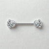 High-Quality ASTM F136 Titanium Push-In 5 CZ Blaze-Set Nipple & Navel Barbell Piercing Jewelry for Women