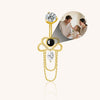 Heart Belly Button Ring with Chain Custom Photo Micro Projection Romantic Piercing Jewelry