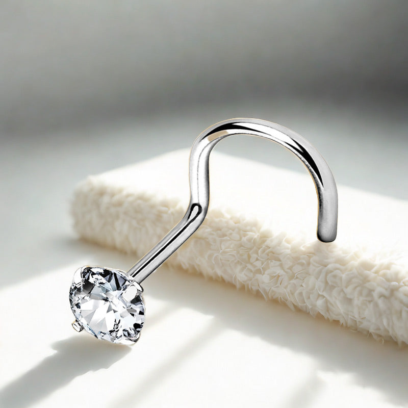 Titanium CZ Spike Nose Screw Fashion Nose Piercing for Women