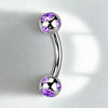 316L Stainless Steel Eyebrow Piercing – Gem Curved Barbell Banana Ring